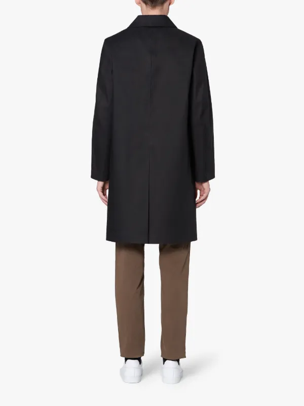 DUNKELD Black Bonded Cotton 3/4 Coat | GR-1001D | Mackintosh