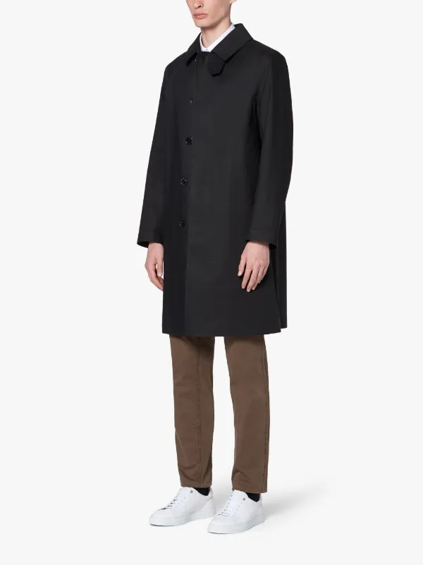 DUNKELD Black Bonded Cotton 3/4 Coat | GR-1001D