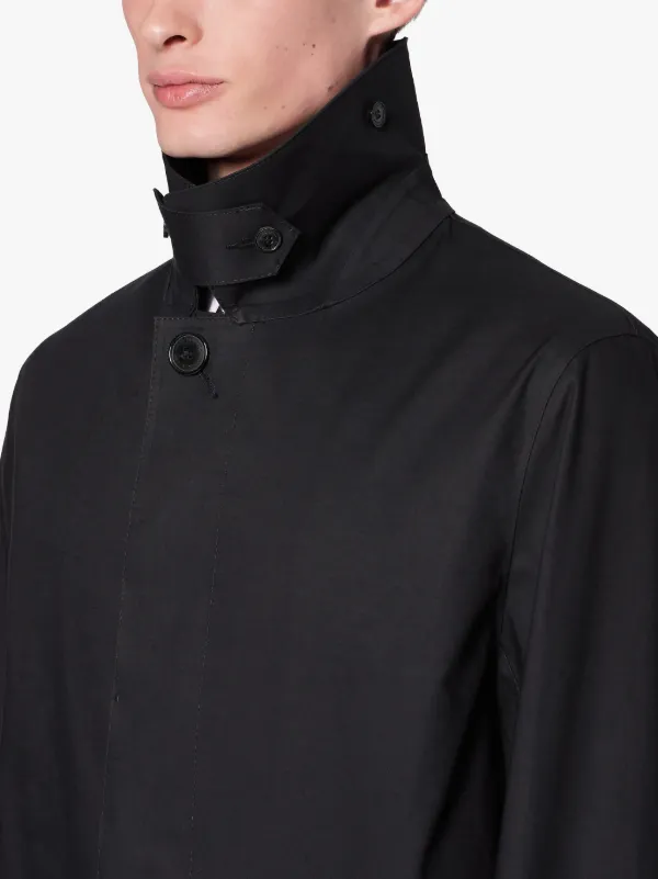 DUNKELD Black Bonded Cotton 3/4 Coat | GR-1001D | Mackintosh