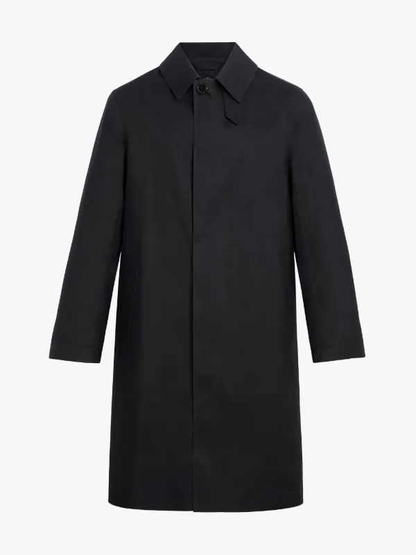 DUNKELD Black Bonded Cotton 3/4 Coat | GR-1001D | Mackintosh