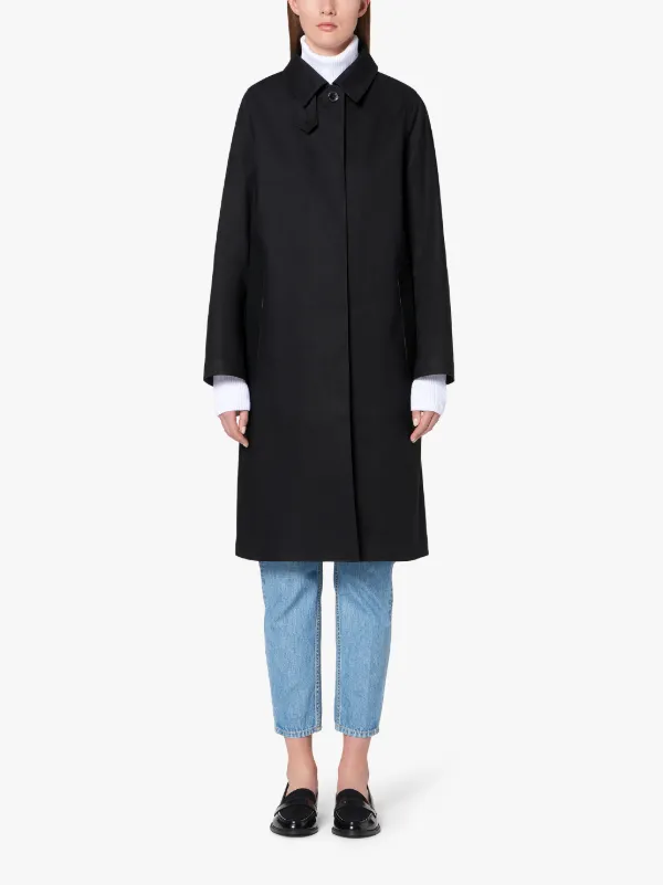 DUNKELD Black Bonded Cotton 3/4 Coat | LR-1001D