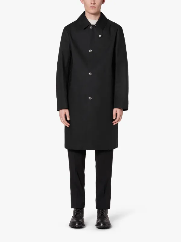 DUNKELD Black x Barclay Grey Raw Edge Bonded Cotton 3/4 Coat | GR-1013