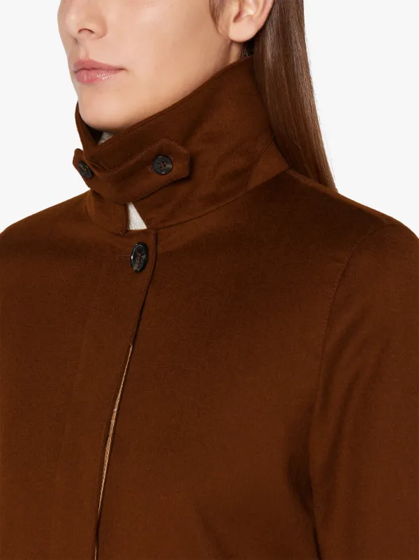 DUNKELD Brown Stone Storm System Wool 3/4 Coat | LM-1018F