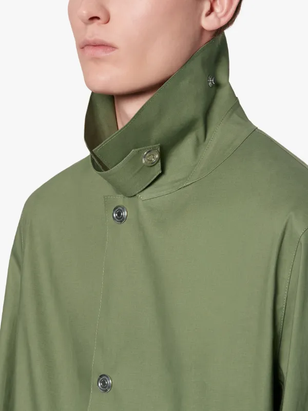 DUNKELD Green Raw Edge Bonded Cotton 3/4 Coat | GR-1013