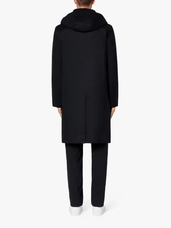 DUNKELD HOOD Black TECH Nylon Hooded Coat | GMH-1007