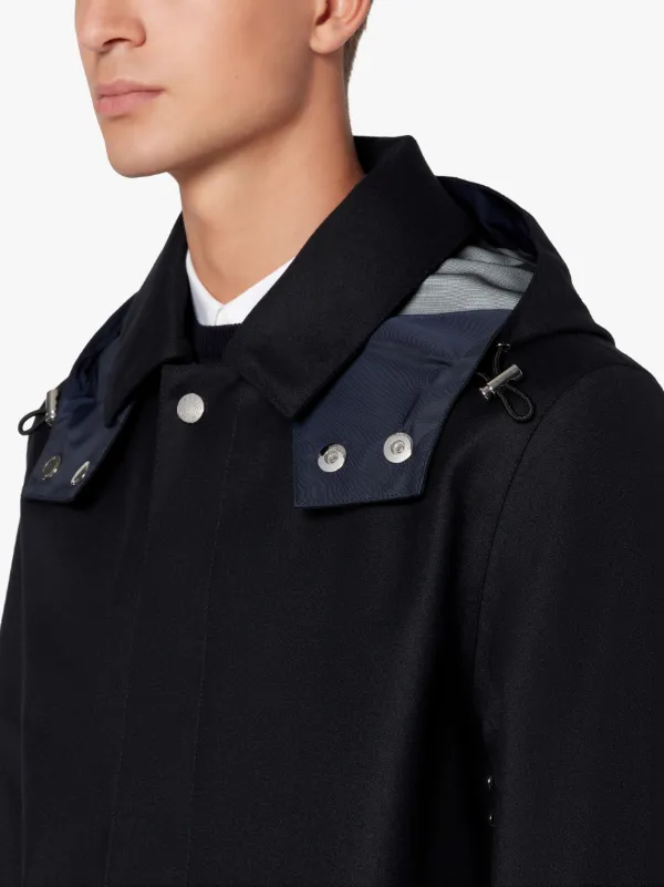 DUNKELD HOOD Black TECH Nylon Hooded Coat | GMH-1007