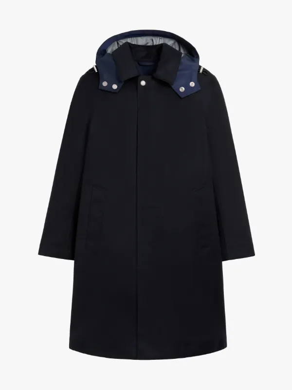 DUNKELD HOOD Black TECH Nylon Hooded Coat | GMH-1007