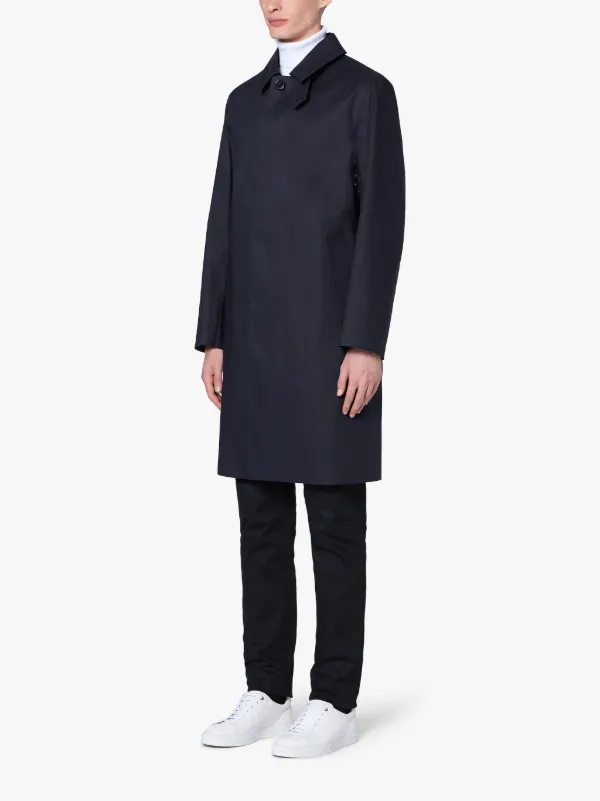 DUNKELD Navy Bonded Cotton 3/4 Coat | GR-1001D