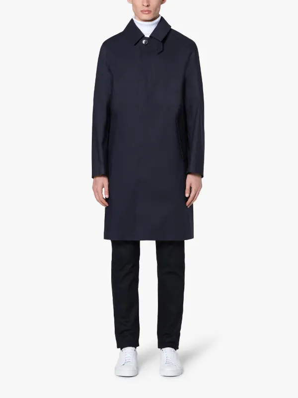 DUNKELD Navy Bonded Cotton 3/4 Coat | GR-1001D