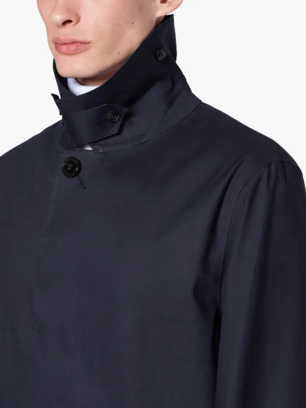 DUNKELD Navy Bonded Cotton 3/4 Coat | GR-1001D