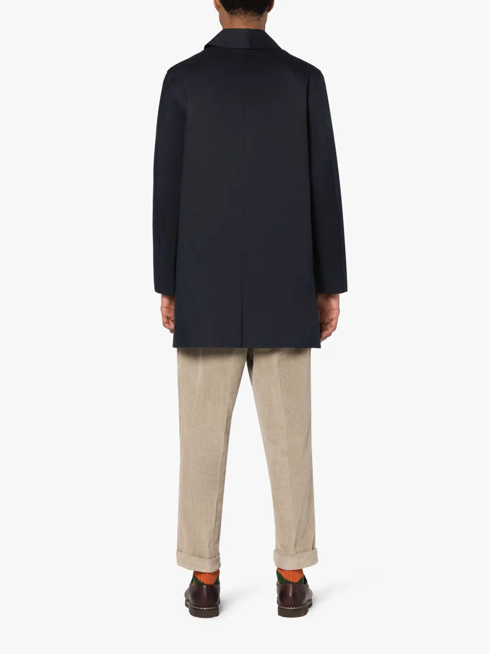 DUNKELD Navy Bonded Cotton Short Coat | Mackintosh