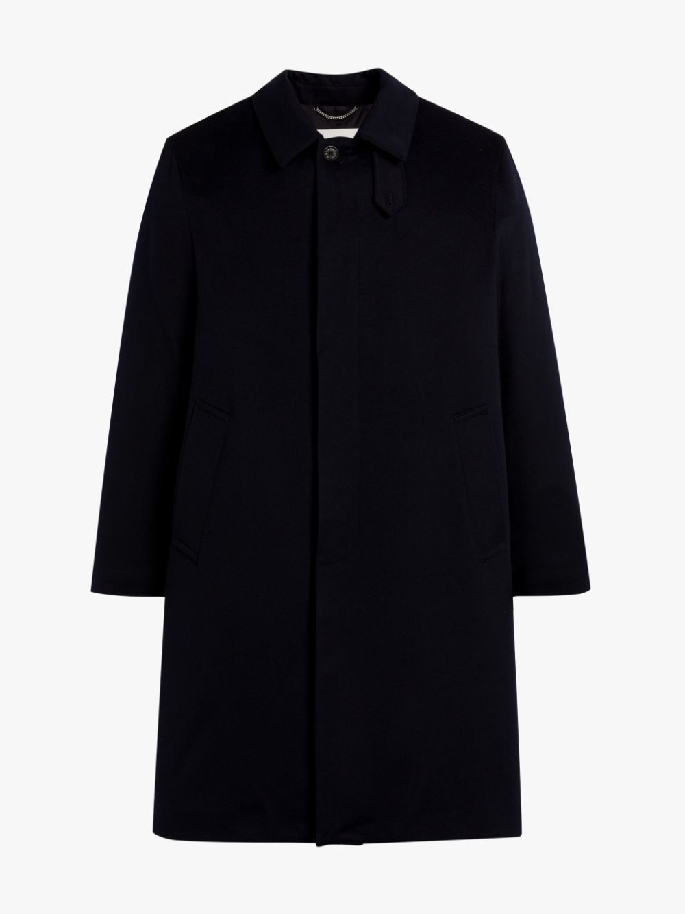 DUNKELD Navy Rain System Wool 3/4 Coat | Mackintosh