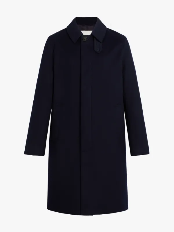 DUNKELD Navy Storm System Wool 3/4 Coat | GM-1001F