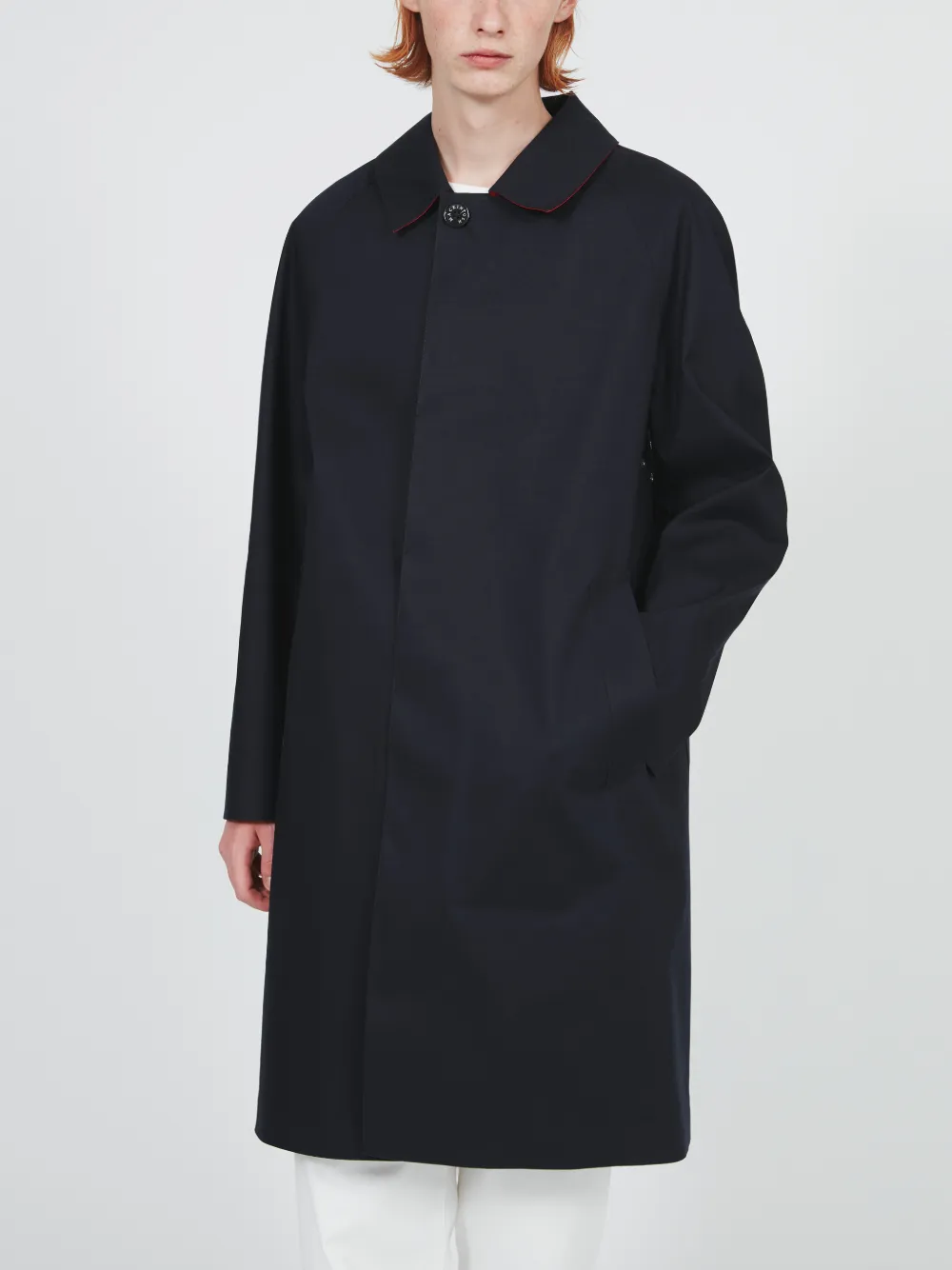 DUNKELD RAGLAN SINGLE BREASTED RAGLAN SLEEVE COAT NAVY | GR