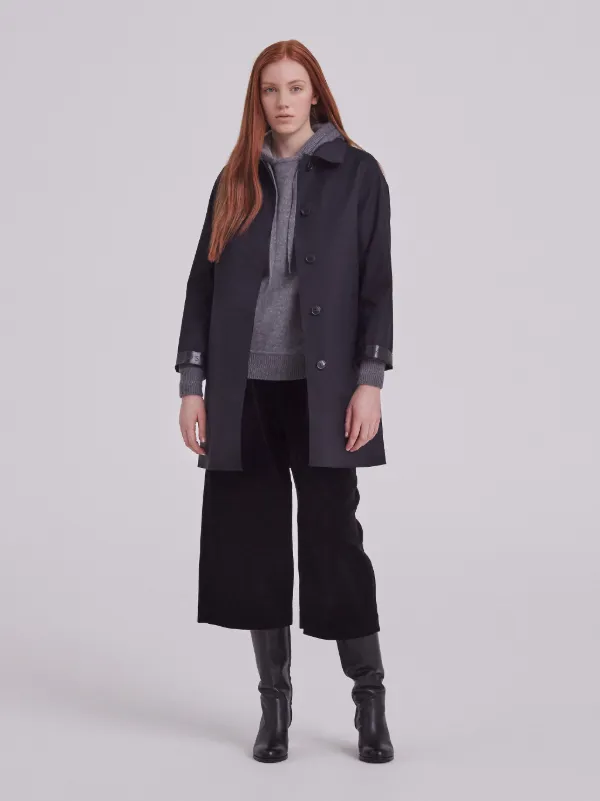DUNOON Black Bonded Cotton Short Coat | LR-1005D