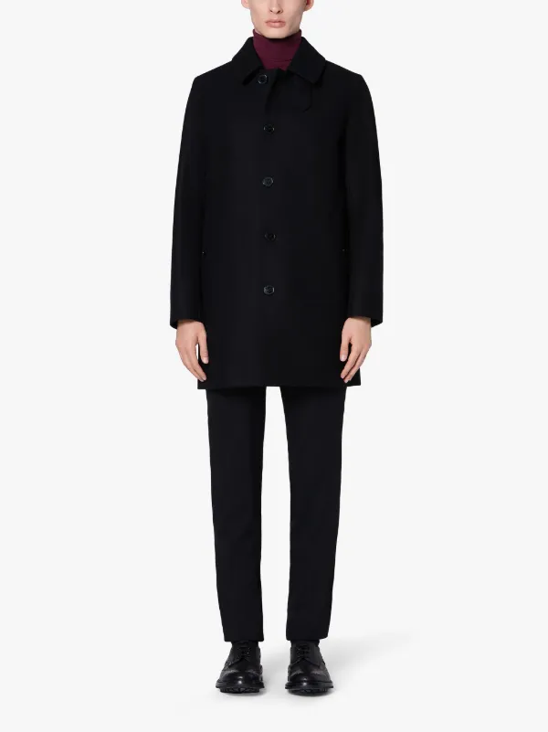 DUNOON/BT Black Wool Short Coat | GM-1002F