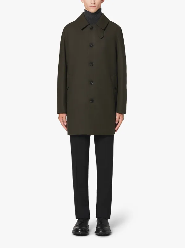 DUNOON/BT Dark Olive Wool Short Coat | GM-1002F