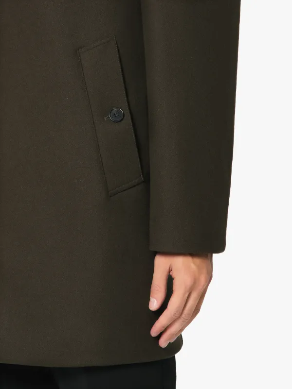 DUNOON/BT Dark Olive Wool Short Coat | GM-1002F