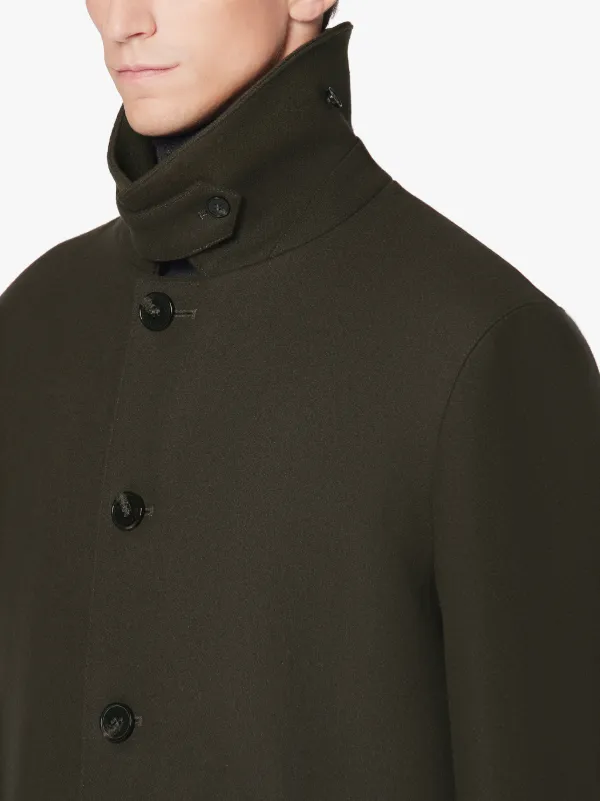 DUNOON/BT Dark Olive Wool Short Coat | GM-1002F