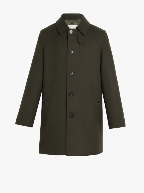 DUNOON/BT Dark Olive Wool Short Coat | GM-1002F