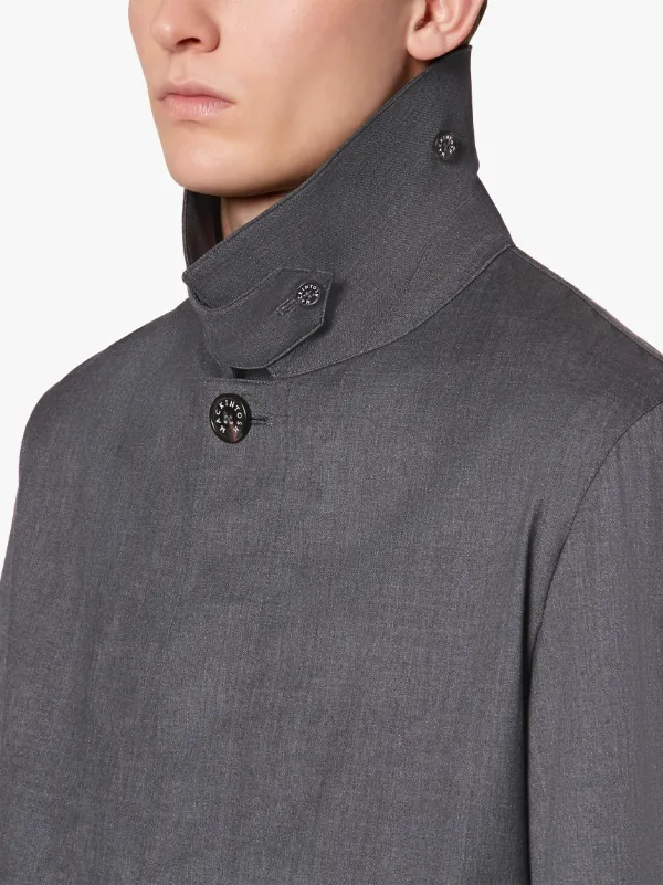 DUNOON Grey Storm System Tropical Wool Short Coat | GM-1002B