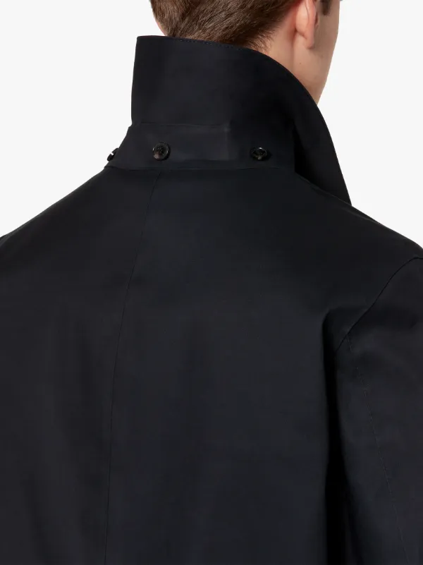 DUNOON HOOD Black Bonded Cotton Short Hooded Coat | GR-1004D