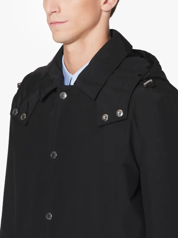 DUNOON HOOD Black Rain System Wool THINDOWN Short Hooded Coat | GM-1004TD