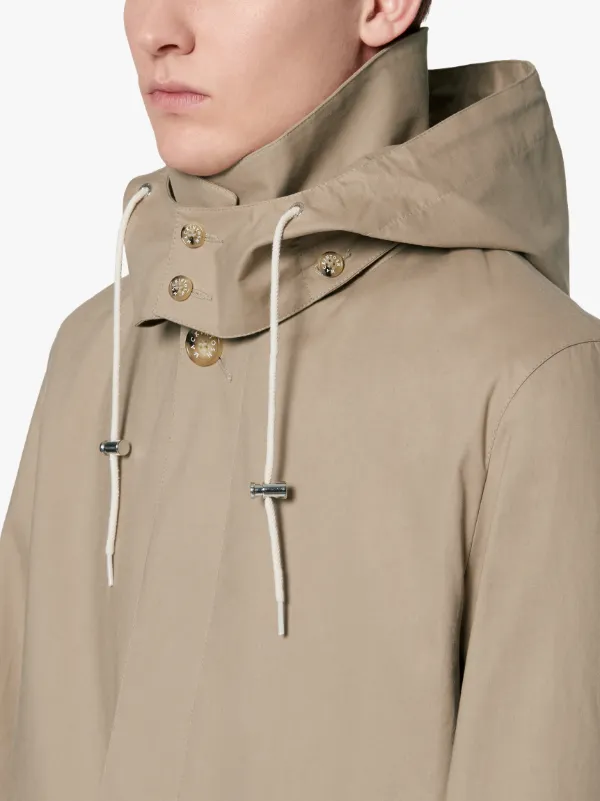 DUNOON HOOD Fawn RAINTEC Cotton Short Hooded Coat | GM-1004FD