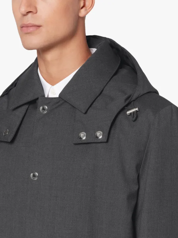 DUNOON HOOD Grey Storm System Wool THINDOWN Coat | GM-1004TD