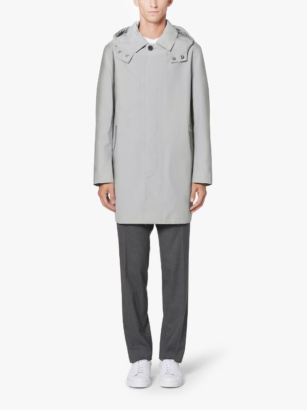 DUNOON HOOD Grey TECH Nylon Hooded Short Coat | GMH-1005