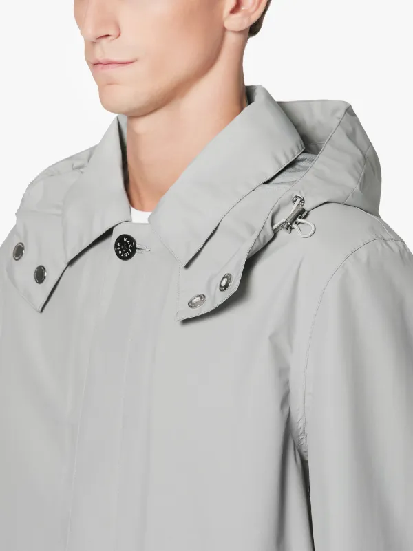 DUNOON HOOD Grey TECH Nylon Hooded Short Coat | GMH-1005