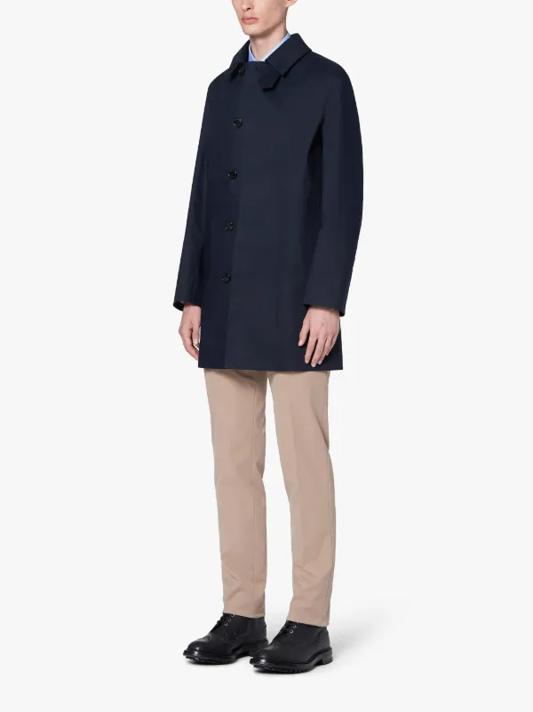 DUNOON Navy Bonded Cotton Short Coat | GR-1002D