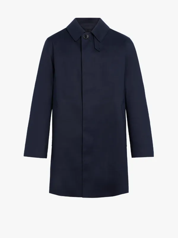 Dunoon Navy Bonded Cotton Short Coat Gr 1002d Mackintosh