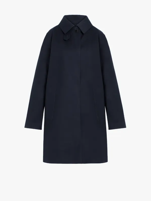 DUNOON Navy Bonded Cotton Short Coat | LR-1005D