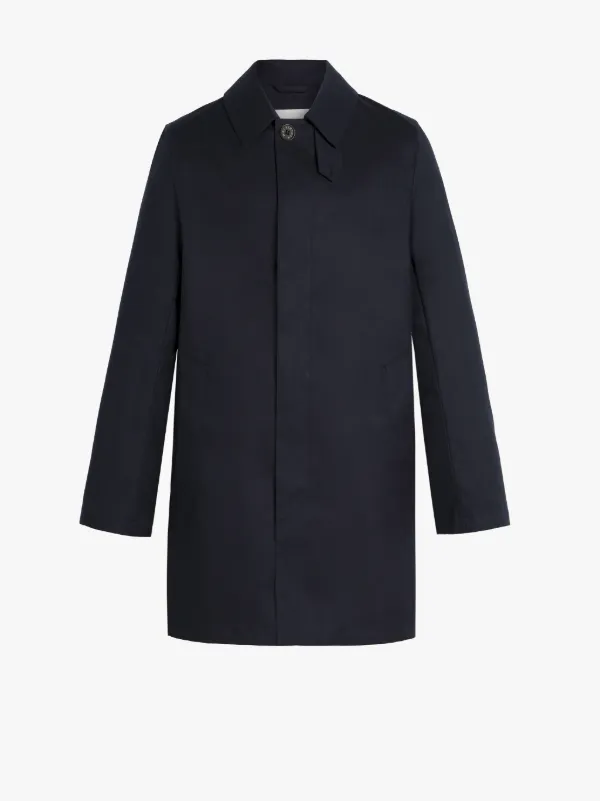 DUNOON Navy RAINTEC Cotton Short Unlined Coat | GM-1002B