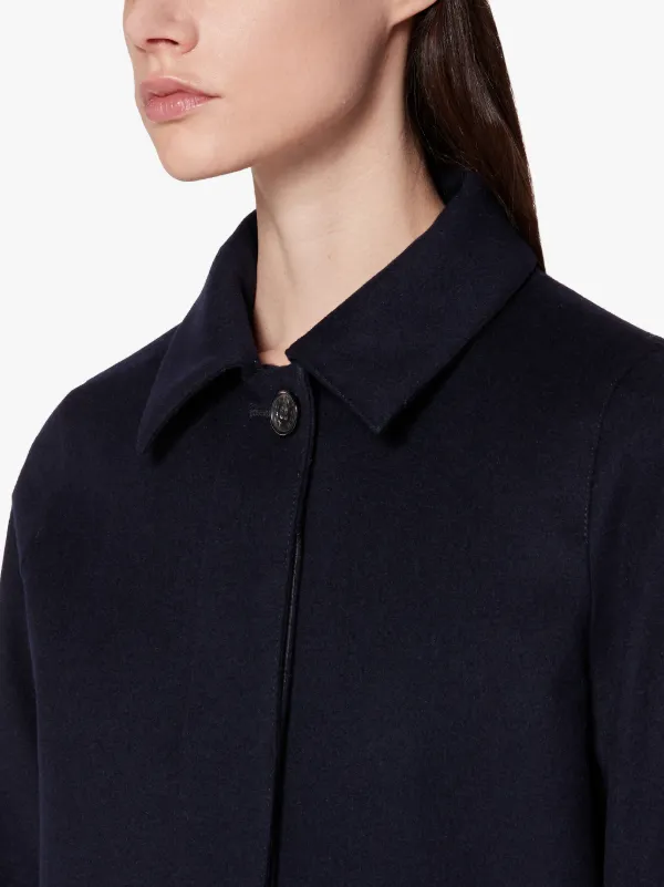 DUNOON Navy Storm System Wool 3/4 Coat | LM-1021F