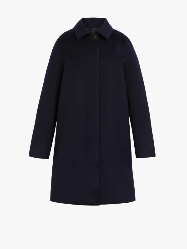 DUNOON Navy Storm System Wool 3/4 Coat | LM-1021F