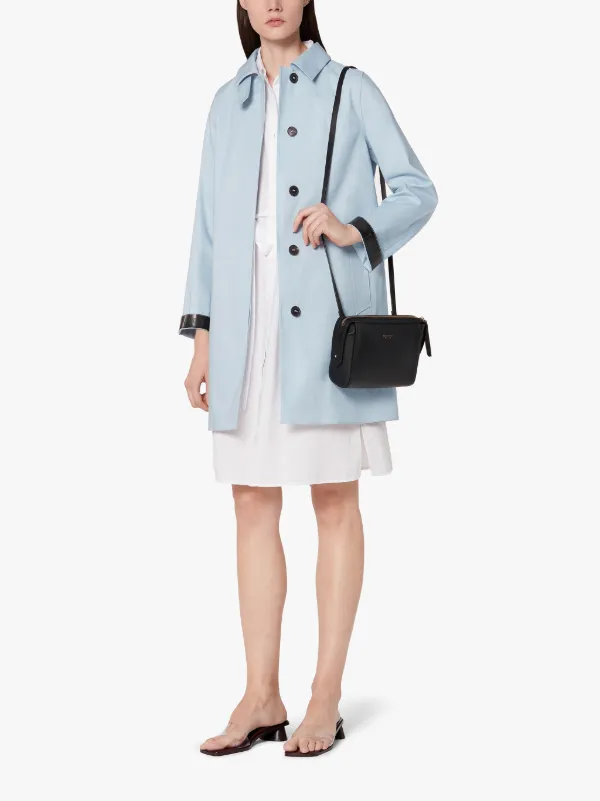 DUNOON Pale Blue Bonded Cotton Short Coat | LR-1005D