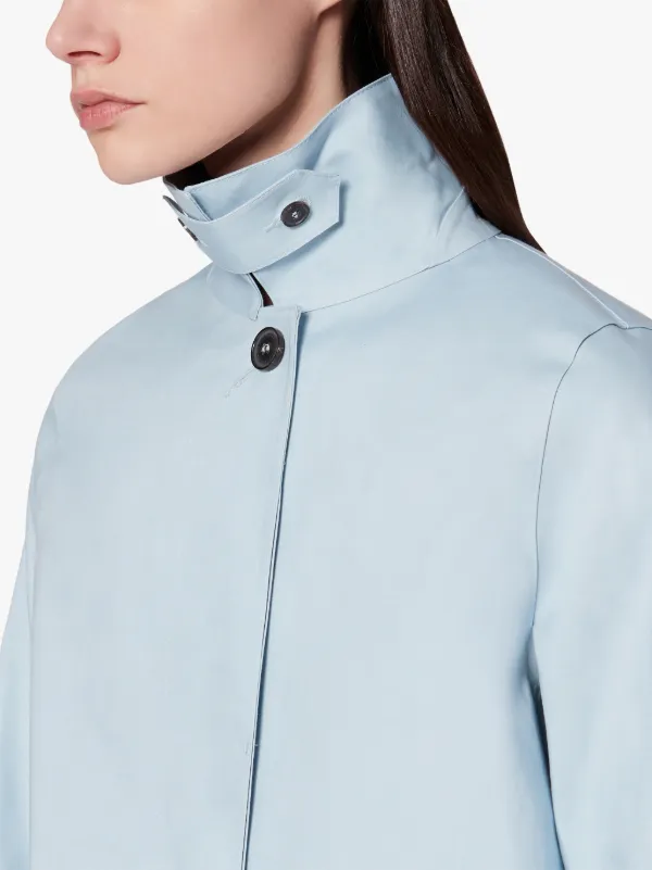 DUNOON Pale Blue Bonded Cotton Short Coat | LR-1005D