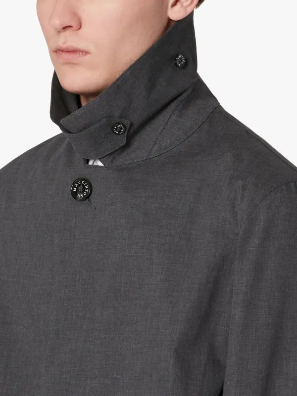 DUNOON Teal Grey RAINTEC Cotton Short Unlined Coat | GM-1002B