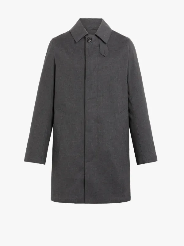 DUNOON Teal Grey RAINTEC Cotton Short Unlined Coat | GM-1002B