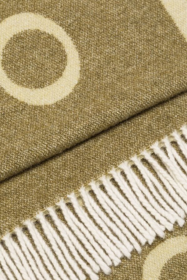 EDINBURGH Green Wool Logo Scarf