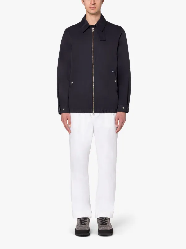 EMMANUEL Navy Gabardine Cotton Jacket