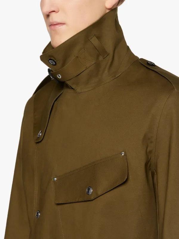 EVANTON Olive Bonded Cotton Despatch Trench Coat | GR-1027