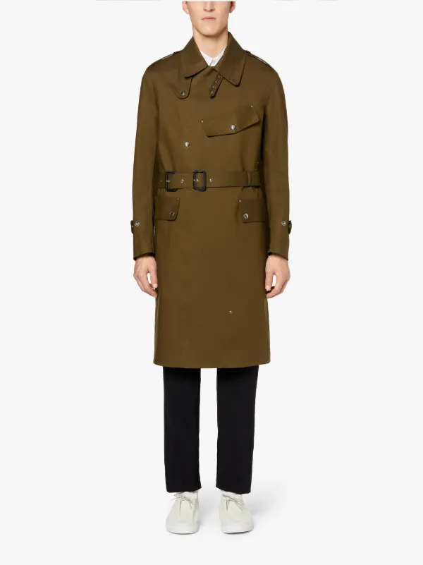 EVANTON Olive Bonded Cotton Despatch Trench Coat | GR-1027