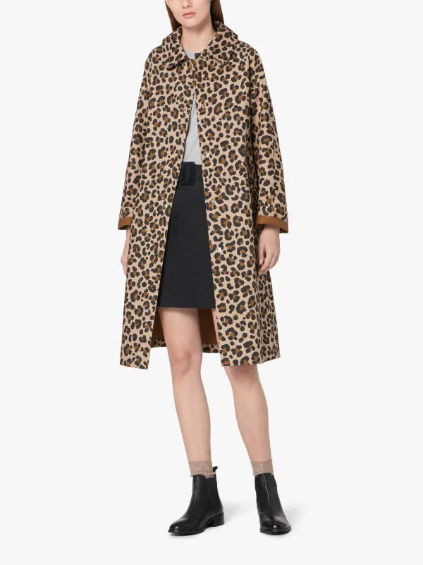 FAIRLIE Leopard Print Bonded Cotton Coat | LR-079