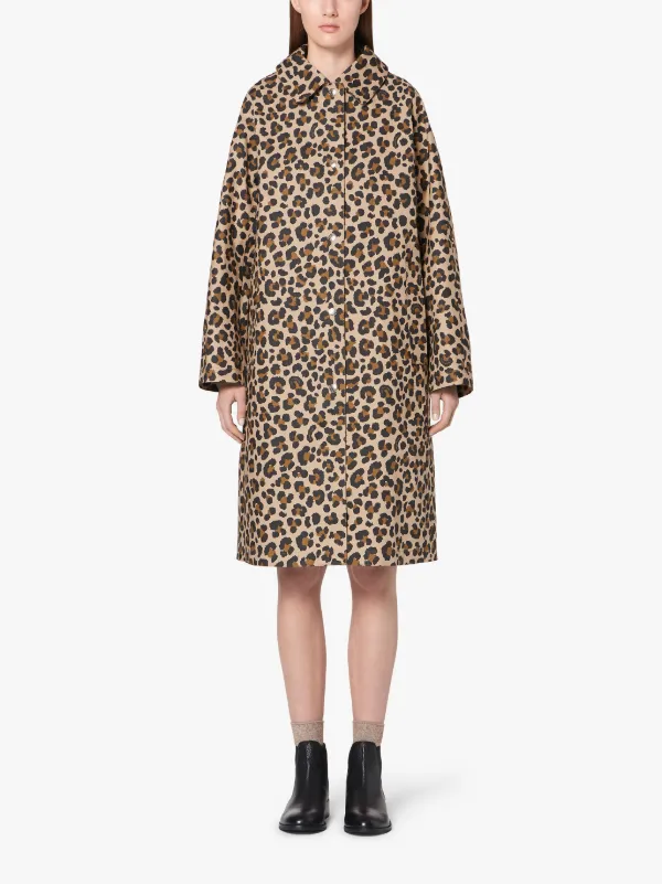 FAIRLIE Leopard Print Bonded Cotton Coat | LR-079