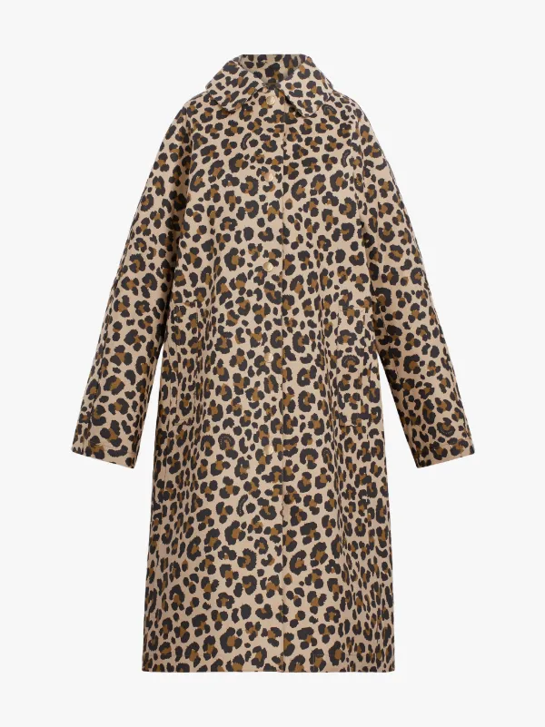 FAIRLIE Leopard Print Bonded Cotton Coat | LR-079