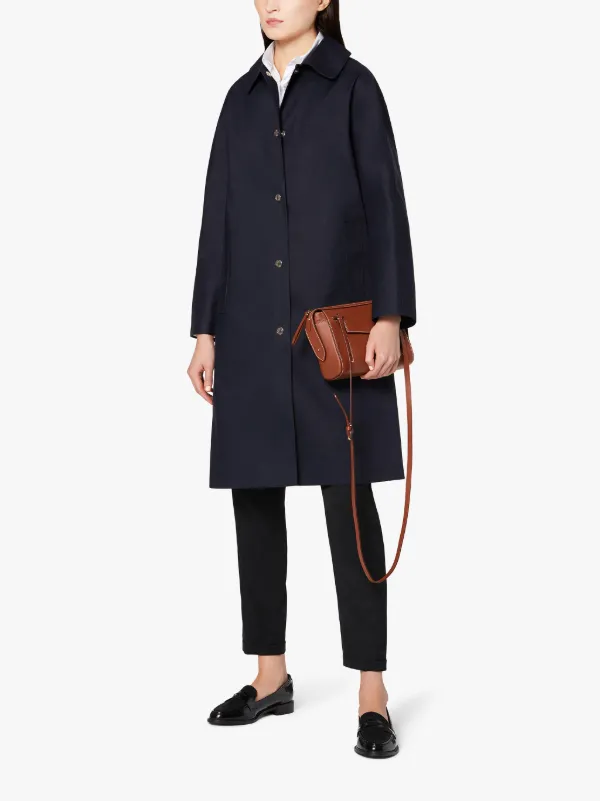 FAIRLIE Navy Bonded Cotton Coat | LR-079D