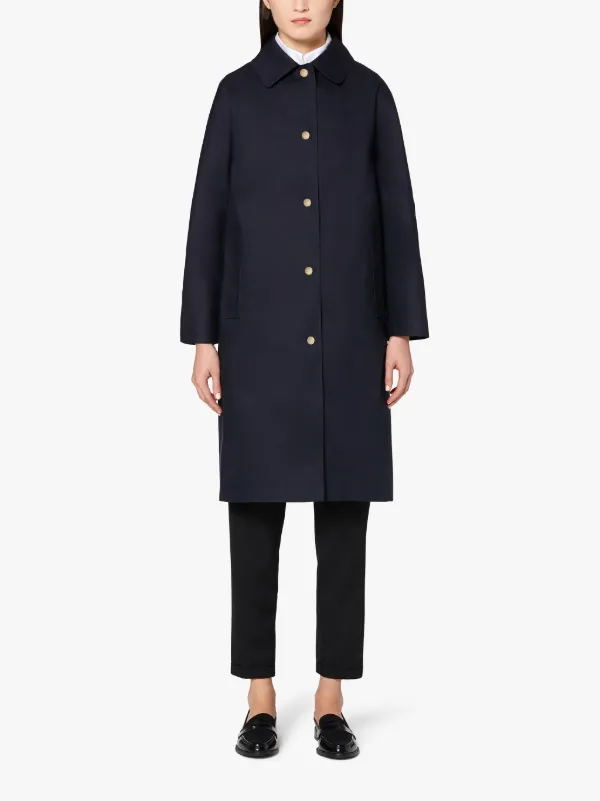 FAIRLIE Navy Bonded Cotton Coat | LR-079D